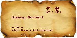 Dimény Norbert névjegykártya