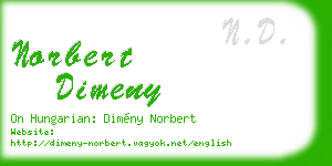 norbert dimeny business card